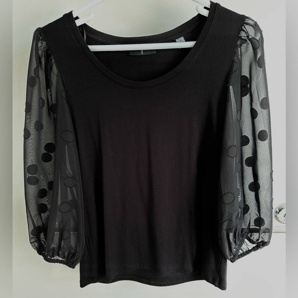 Polka Dot mesh Sleeve top